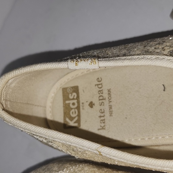 KATE SPADE X KEDS GLITTER PLATFORM SNEAKER SZ 8.5 - Picture 4 of 8